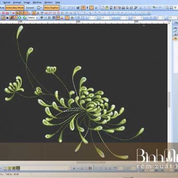Thêu vi tính hoa cúc