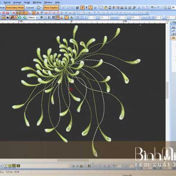 Thêu vi tính hoa cúc