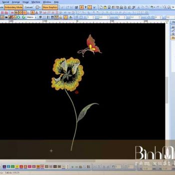 Thêu vi tính hoa nhí