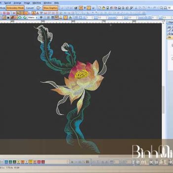 Thêu vi tính hoa sen 2