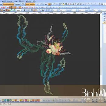 Thêu vi tính hoa sen 3